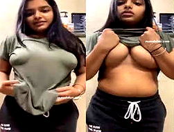 Beautiful Desi Chubby girl pulling her nipples Nude