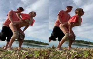 Nervous Teen Cousins Having Sex with the Lake