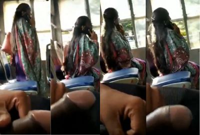 Pervert shows his dick to a stranger lady in a public bus