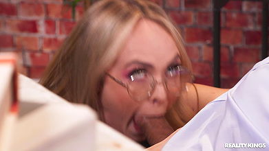 Crazy College GFs with Lilly Bell in College Slut Gets Prof And Janitor Threesome