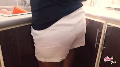 In the Kitchen Secretary, I’m Having Naked Fun and Fucking with My Hot and Beautiful Big Ass Stepmom