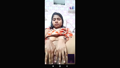 Cute Desi Horny GF Finger Fucks & Squirts on VC MMS
